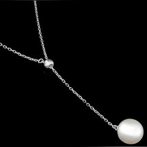 Unheated Natural 11X9mm Freshwater Pearl Sterling Silver 925 Necklaces
